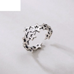 simple fashion star open hollow five-pointed star ring
