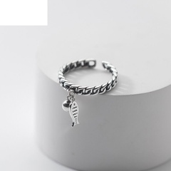 simple chain hollow open ring fish creative ring ball pendant ring