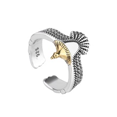 retro distressed eagle fashion domineering wings animal index finger ring