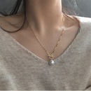 Korean fashion new pearl geometric copper necklace wholesalepicture7