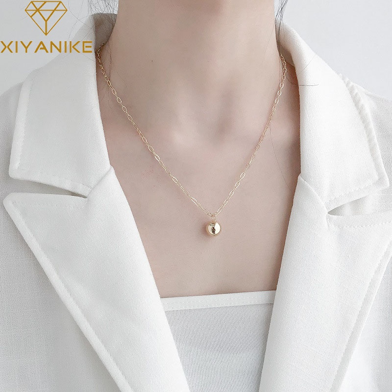 Fashion little ball clavicle chain simple copper necklace wholesale
