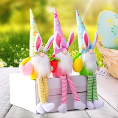 Ornements de poupée elfe de poupée naine de couleur de lapin d'oeuf à pattes longues de Pâques