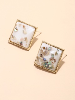 fashion simple acetate acrylic square creative gold edge earrings