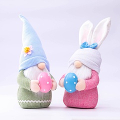Pâques rose oreilles plaid lapin nain poupée elfe poupée produits de décoration de la maison