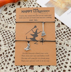 neue tanzende Hexe Halloween Kartenarmband Besenhexe gewebtes Armband 2er Set