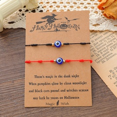 Neues Halloween-Paar-geflochtenes Armband Kreatives 7-Knoten-Dämonenauge-rotes Schnur-Karten-Armband