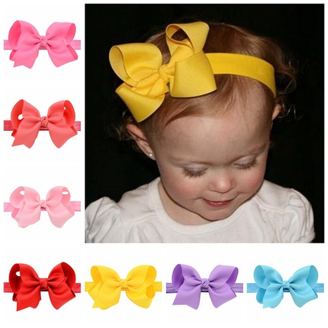 Kinder handgemachte einfarbige Blumenschleife Baby Stirnband Großhandel's discount tags