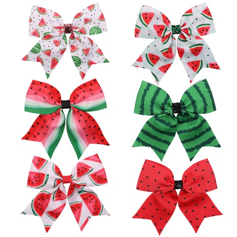 European and American fruit print bow-knot duckbill clip children's hairpin's discount tags