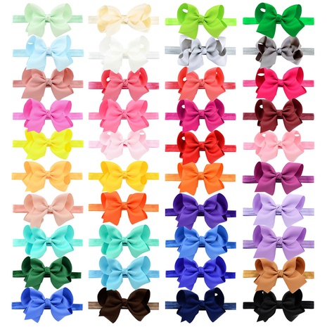 European and American children's handmade solid color Alice flower bow baby headband  NHYLX584123's discount tags