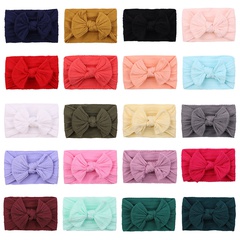 European and American children's solid color elastic bow headband wholesale
