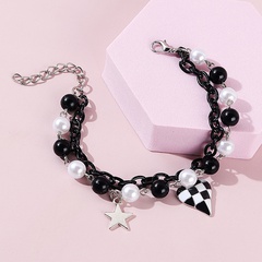 Korean retro small fresh star creative drop nectarine heart pearl bracelet
