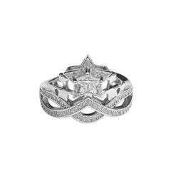 fashion hollow inlaid star zircon opening adjustable ring