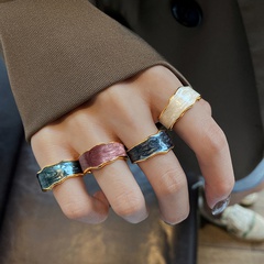 creative color handmade enamel glaze irregular fashion open ring