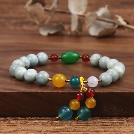 bracelet aigue-marine naturelle couleur de la mode féminine assortie bracelet pendentif en jade multi-bijoux's discount tags