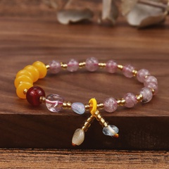 fashion purple chalcedony multi-treasure stitching pendant bracelet