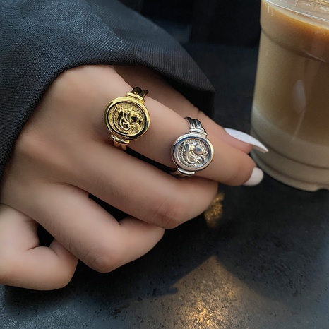 fashion Roman simple opening adjustable geometric circle fine ring's discount tags
