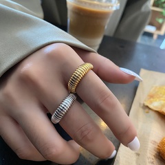 French croissant geometric design opening adjustable index finger ring