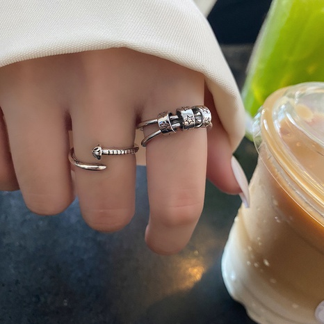 fashion simple geometric opening simple hollow star pattern finger ring's discount tags