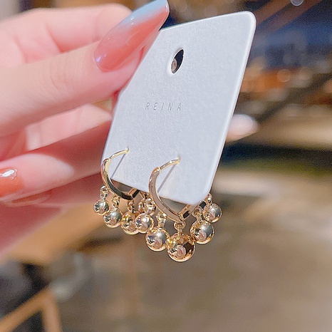 Boucles d'oreilles pendentif boule en forme de goutte rétro français bijoux d'oreille en cuivre's discount tags