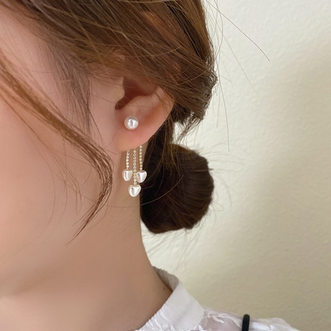 elegant princess Female Pearl Back-Hanging Temperament earring NHMS584667's discount tags