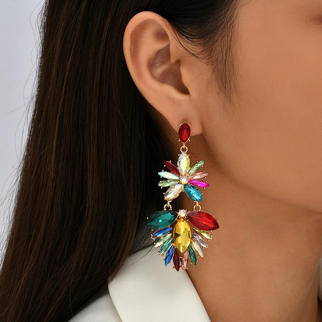 creative long exaggerated rhinestone geometric earrings's discount tags