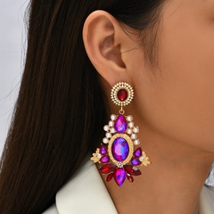 vintage geometric rhinestone geometric pearl earrings