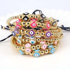 European and American copper beads micro-inlaid zircon color oil dripping devil's eye bracelet