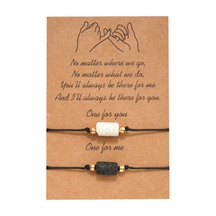creative jewelry wax thread braided bracelet volcanic stone card bracelet couple bracelet