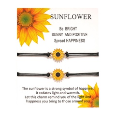 Sonnenblume Karte Armband Kreative Legierung Öltropfen Gänseblümchen Sonnenblume Gewebtes Armband Weiblich