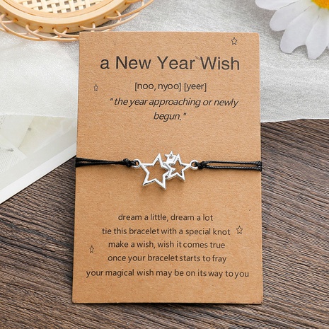 nouveau bracelet créatif de carte-cadeau de nouvel an étoile à cinq branches bracelet tressé bijoux à la main's discount tags