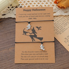 neues Halloween Parodie Hexenkarte Armband Persönlichkeit Besen Hexe gewebtes Armband 2-teiliges Set