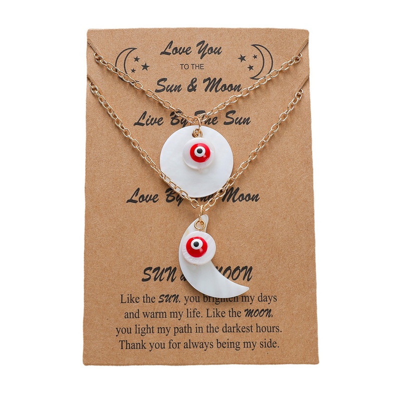 New Couple Necklace 2Piece Set Creative Personality Shell Demon Eye Sun Moon Necklace