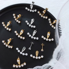 Koreanische anpassen Zirkon Intarsien Ohrringe elegante Kupfer-Gold-Ohrringe