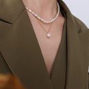 Collier d39empilage de croissance naturelle de perles d39eau douce franaises bijoux de chane de clavicule en acier au titanepicture8