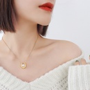 French retro Ushaped pearl pendant necklace simple titanium steel plated 18K real gold jewelrypicture9