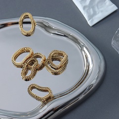 simple geometric blade chain ring titanium steel creative ring
