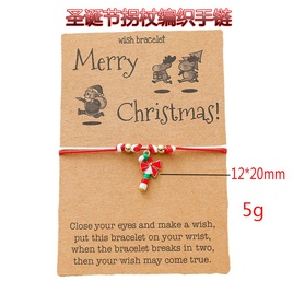 Christmas Series Hand Strap Alloy Dripping Santa Wax Cord Braided Adjustable Braceletpicture17