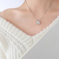 French retro Ushaped pearl pendant necklace simple titanium steel plated 18K real gold jewelrypicture12