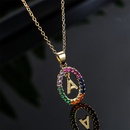 or vritable galvanoplastie 26 alphabet anglais zircon pendentif cuivre collier femmepicture7