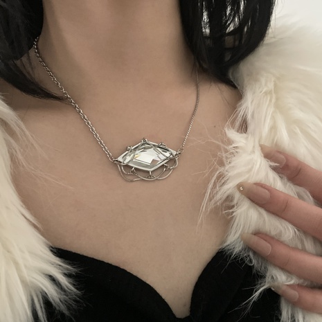 estrella de lujo pendientes exagerados collar de nicho en forma de diamante's discount tags