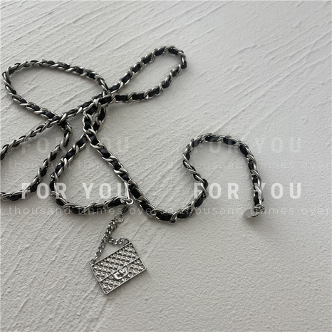 Light luxury niche metal chain pendant thin waist chain decoration belt's discount tags