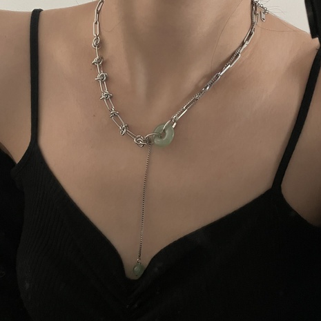 collier de personnalité de mode de tempérament de jade de couture de mode antique's discount tags