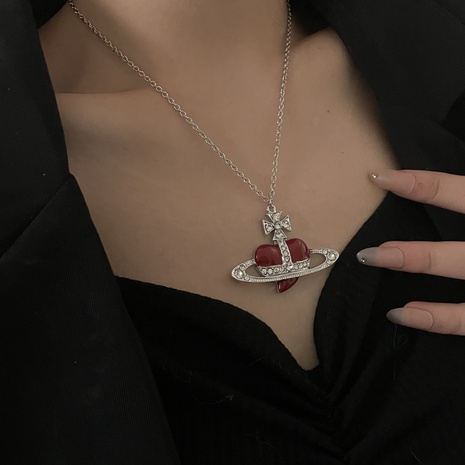 Platillo volante geométrico vintage cadena de suéter largo collar de moda cruzada de diamantes de imitación intermitente's discount tags