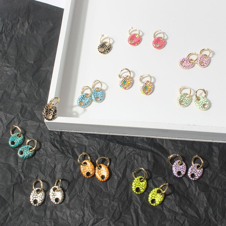 fashion simple copper color dripping pig nose earrings's discount tags