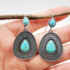 new European and American fashion turquoise exaggerated earrings wholesale