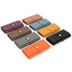 Leather long wallet female folding large-capacity wallet 2022 new soft leather clutch bag