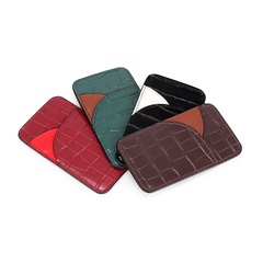 Cowhide card holder female 2021 new color matching multi-function card holder