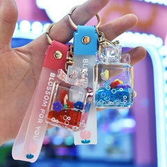 Creative cute Quicksand Liquid Princess Floating Oil Acrylic Keychain