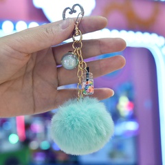 Creative Heart-shaped Key Chain Imitation Rabbit Fur Ball Keychain Pendant Bag