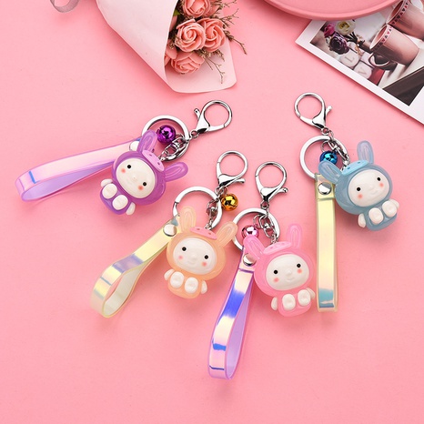 Fashion Flashing Lights Cute Rabbit Keychain Bag Pendant's discount tags